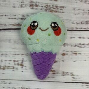 Squeezamals Desserts Ice Cream Cone Plush Stuffed Animal Squishy 4.5" Purple